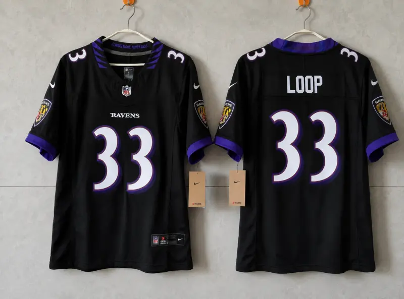 BALTIMORE RAVENS TYLER LOOP BLACK JERSEY