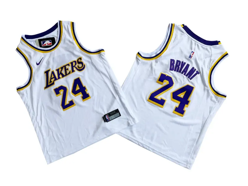 LOS ANGELES LAKERS KOBE BRYANT WHITE JERSEY