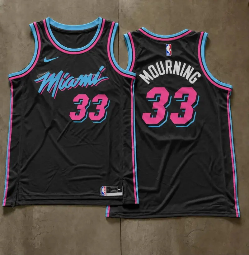 Miami Heat Alonzo Mourning Black Vice City Jersey