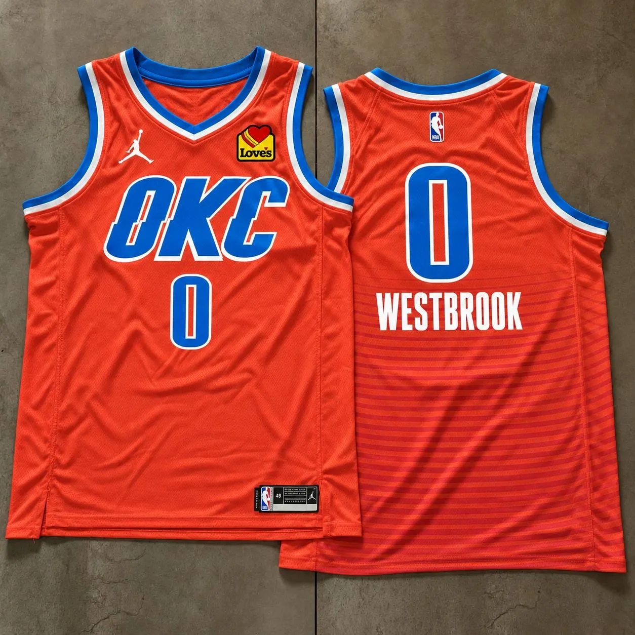 Oklahoma City Thunder Russell Westbrook Orange Jersey