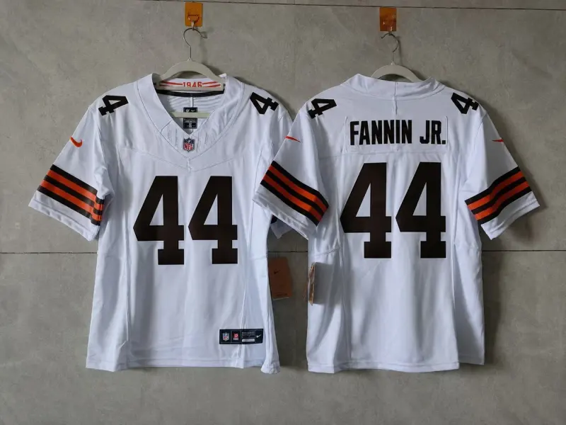 CLEVELAND BROWNS HAROLD FANNIN JR WHITE JERSEY