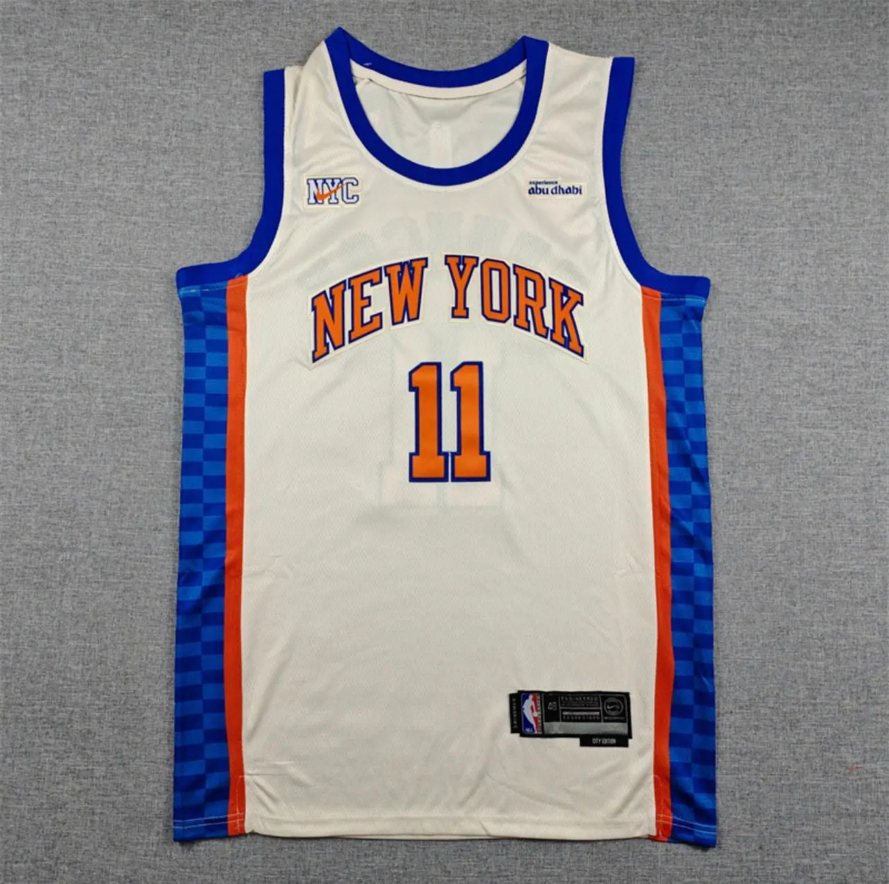Jalen Brunson Checker Side Panel New York Knicks Jersey