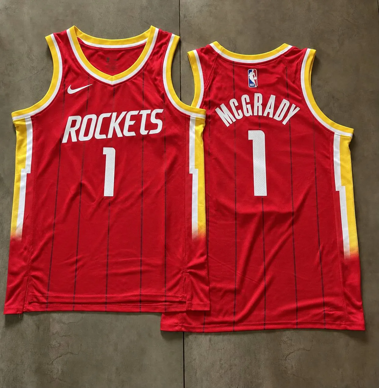 Houston Rockets Tracy McGrady Red Pinstripe Jersey