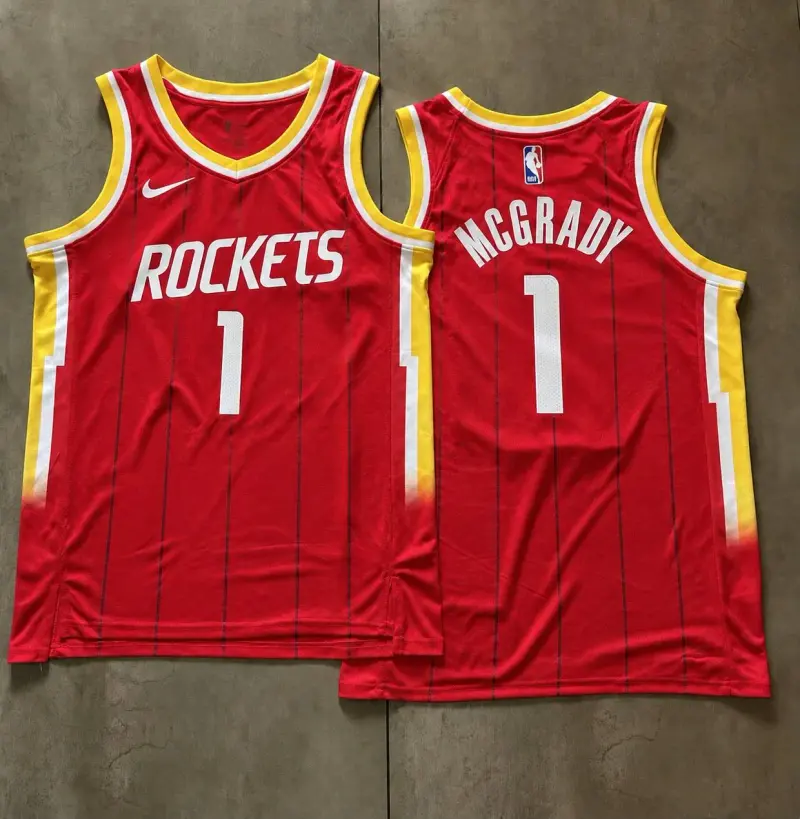 Houston Rockets Tracy McGrady Red Pinstripe Jersey