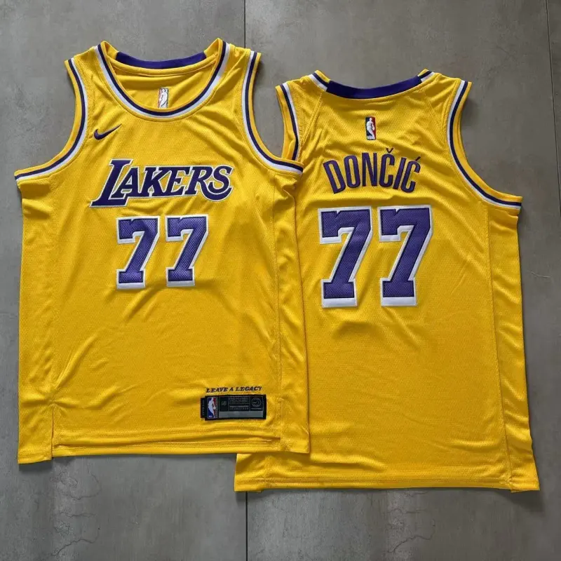 LOS ANGELES LAKERS LUKA DONCIC YELLOW JERSEY