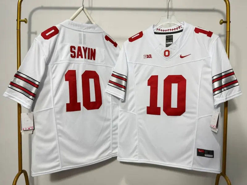 OHIO STATE BUCKEYES JULIAN SAYIN WHITE JERSEY