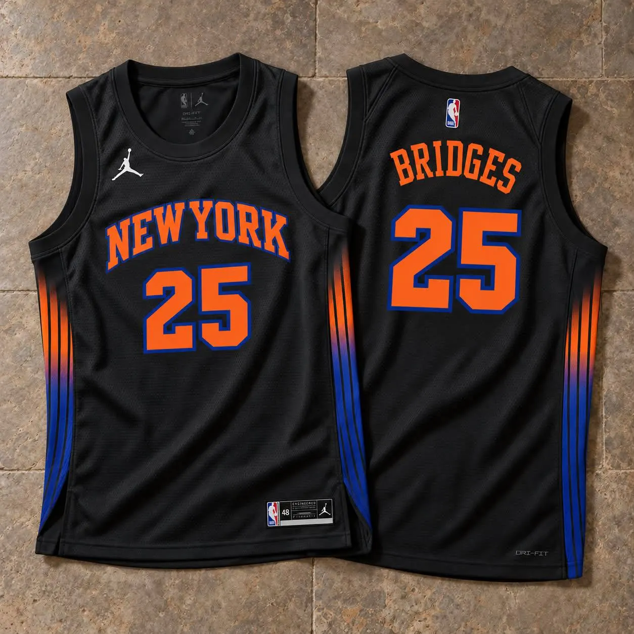 New York Knicks Mikal Bridges Black Jersey