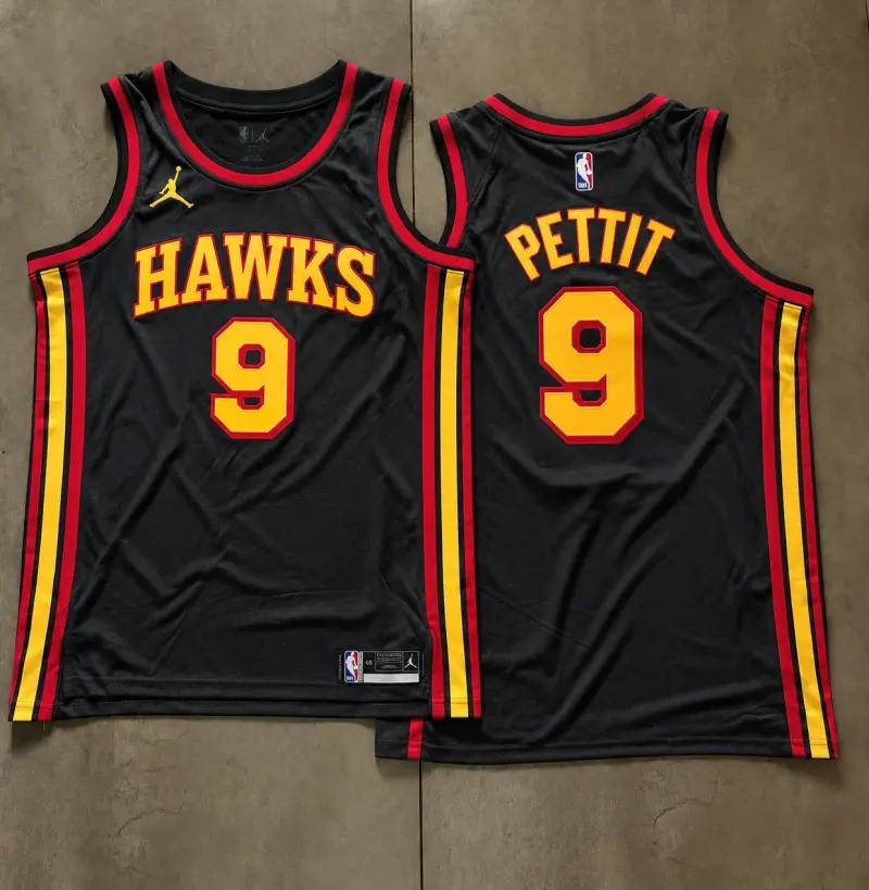 Atlanta Hawks Bob Pettit Black Jersey