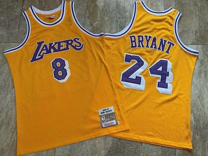 LOS ANGELES LAKERS KOBE BRYANT YELLOW JERSEY