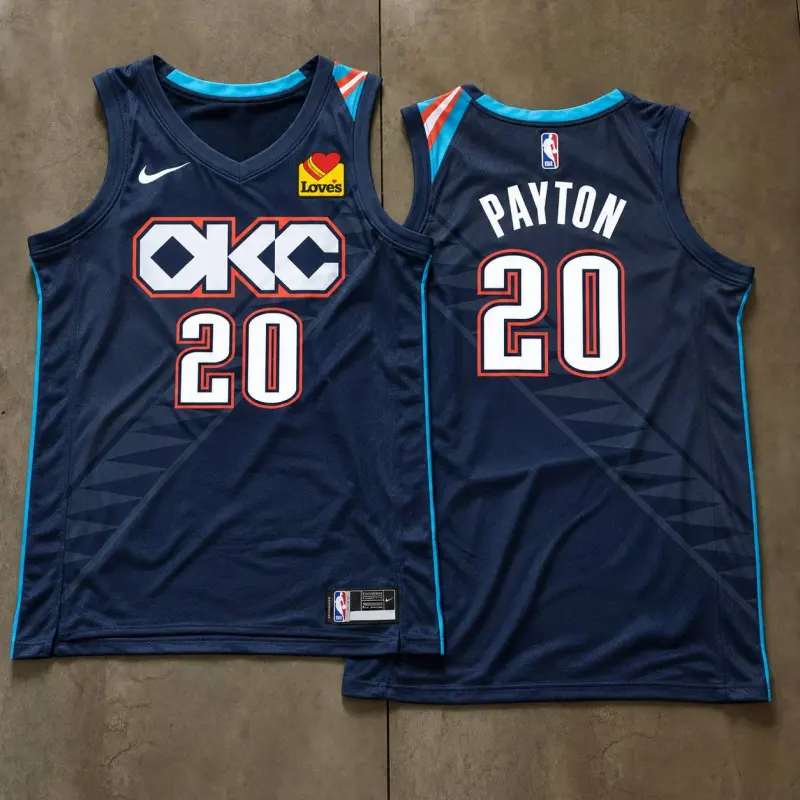 Oklahoma City Thunder Gary Payton Navy Jersey