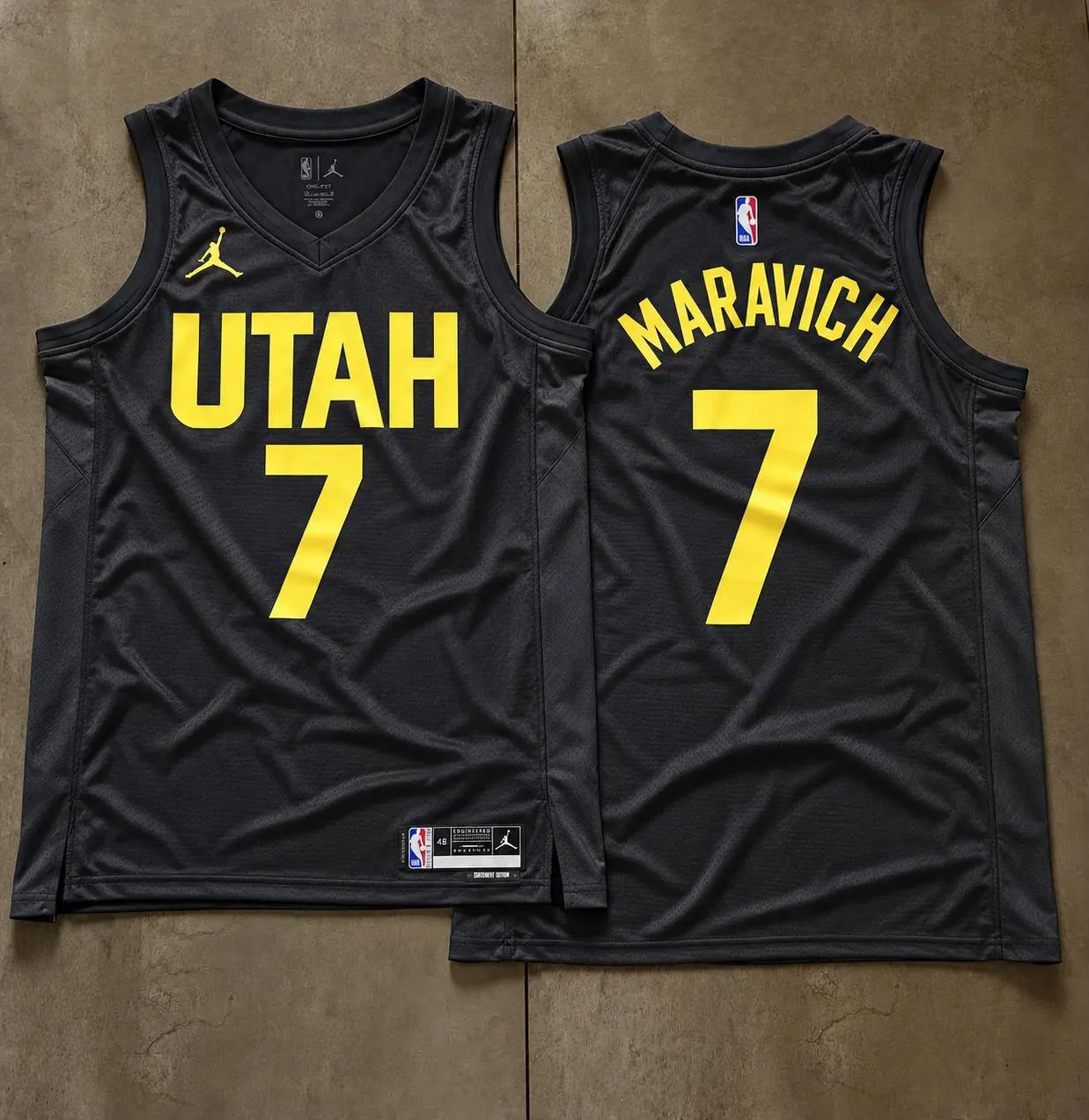Utah Jazz Pete Maravich Black Jersey