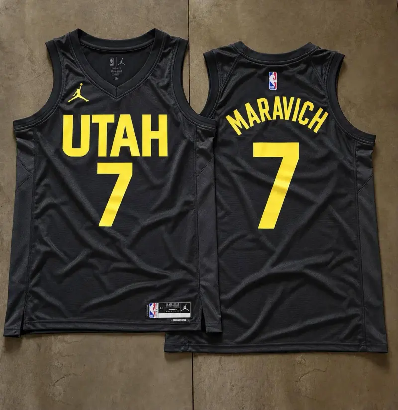 Utah Jazz Pete Maravich Black Jersey
