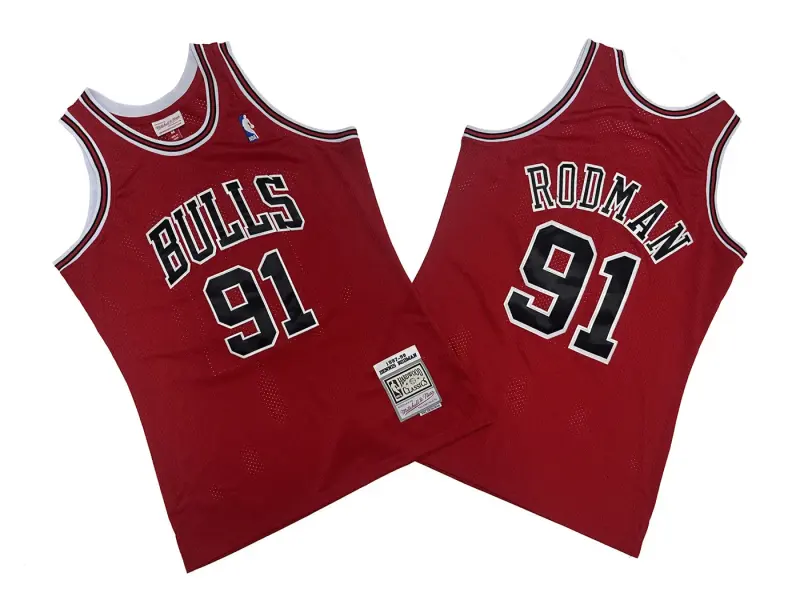 CHICAGO BULLS DENNIS RODMAN RED VINTAGE JERSEY