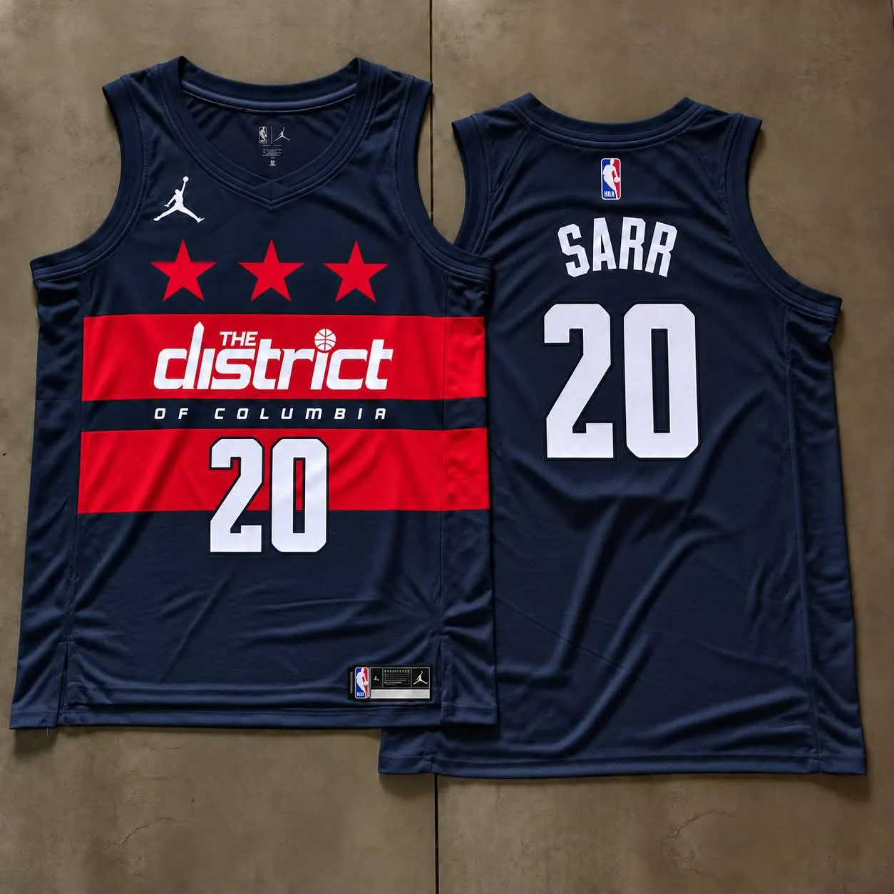 Washington Wizards Alex Sarr Navy Stars Jersey