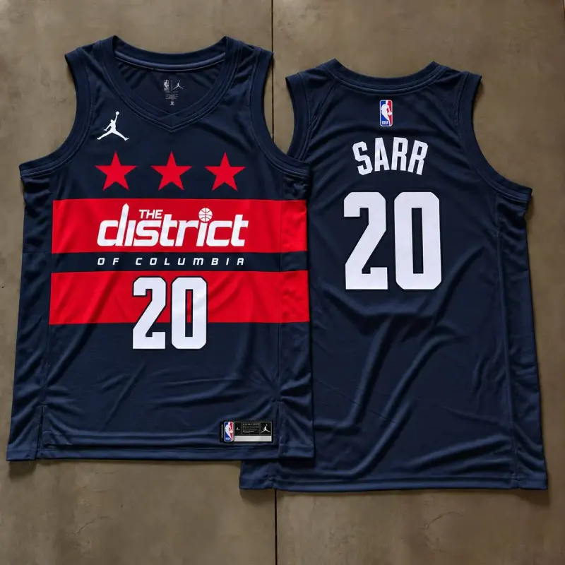Washington Wizards Alex Sarr Navy Stars Jersey