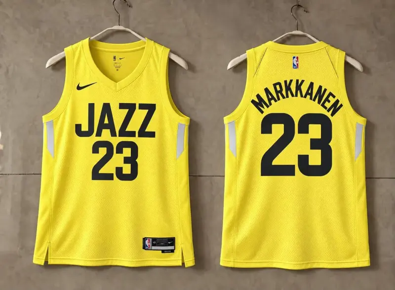 Utah Jazz Lauri Markkanen Yellow Jersey