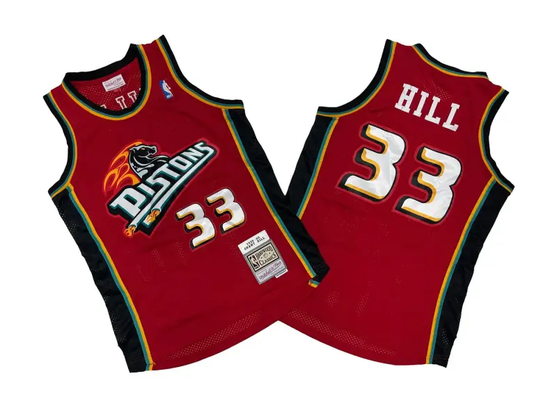 DETROIT PISTONS GRANT HILL RED VINTAGE JERSEY