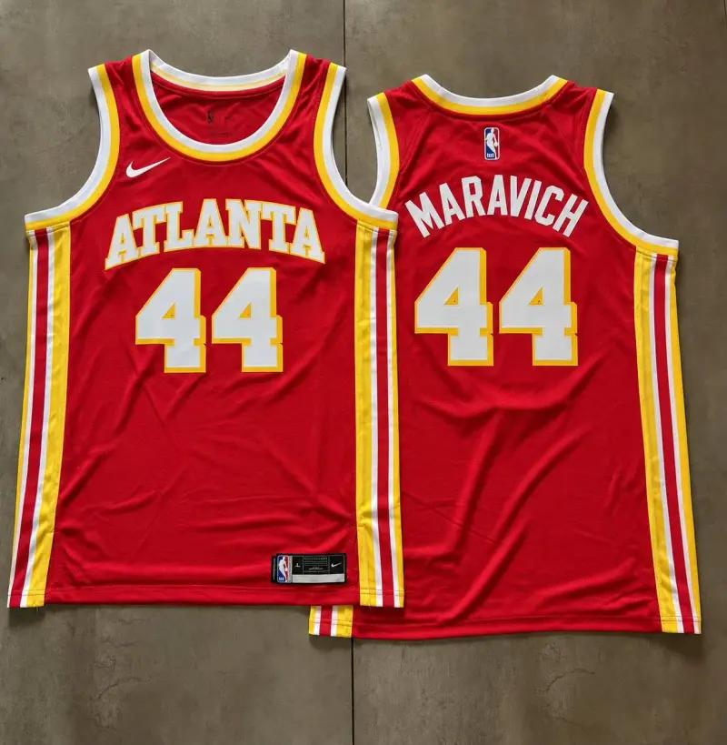 Atlanta Hawks Pete Maravich Red Jersey