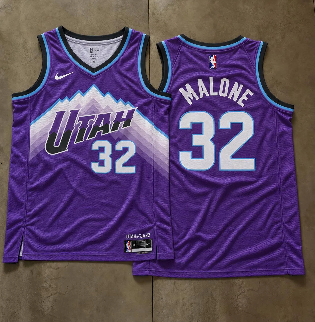 Utah Jazz Karl Malone Purple Mountain Jersey
