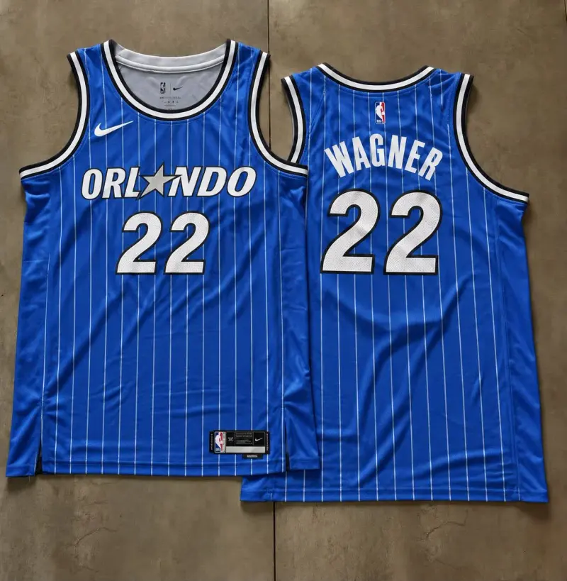 Orlando Magic Franz Wagner Blue Pinstripe Jersey