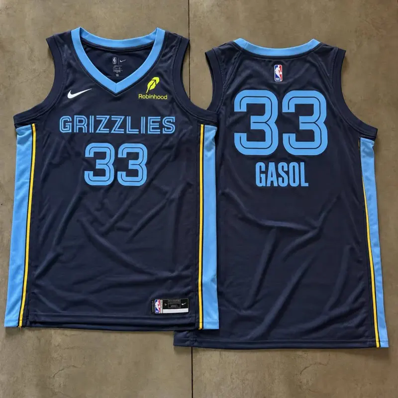 Memphis Grizzlies Marc Gasol Navy And Light Blue Jersey