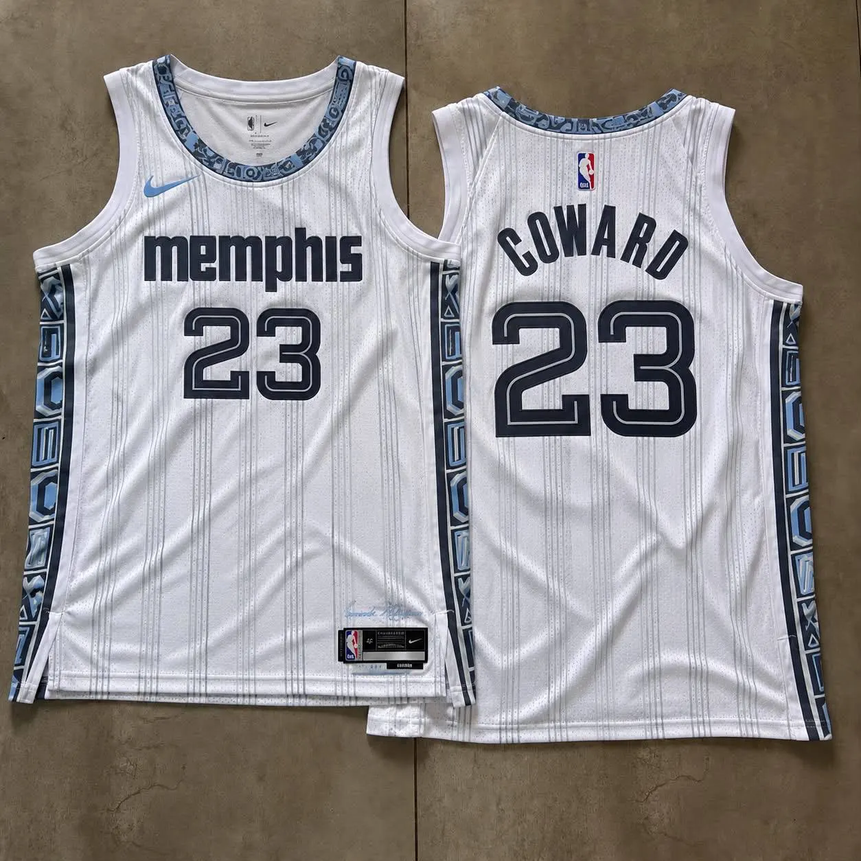 Memphis Grizzlies Cedric Coward White Pinstripe Jersey