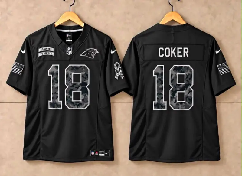CAROLINA PANTHERS JALEN COKER SALUTE TO SERVICE BLACK JERSEY
