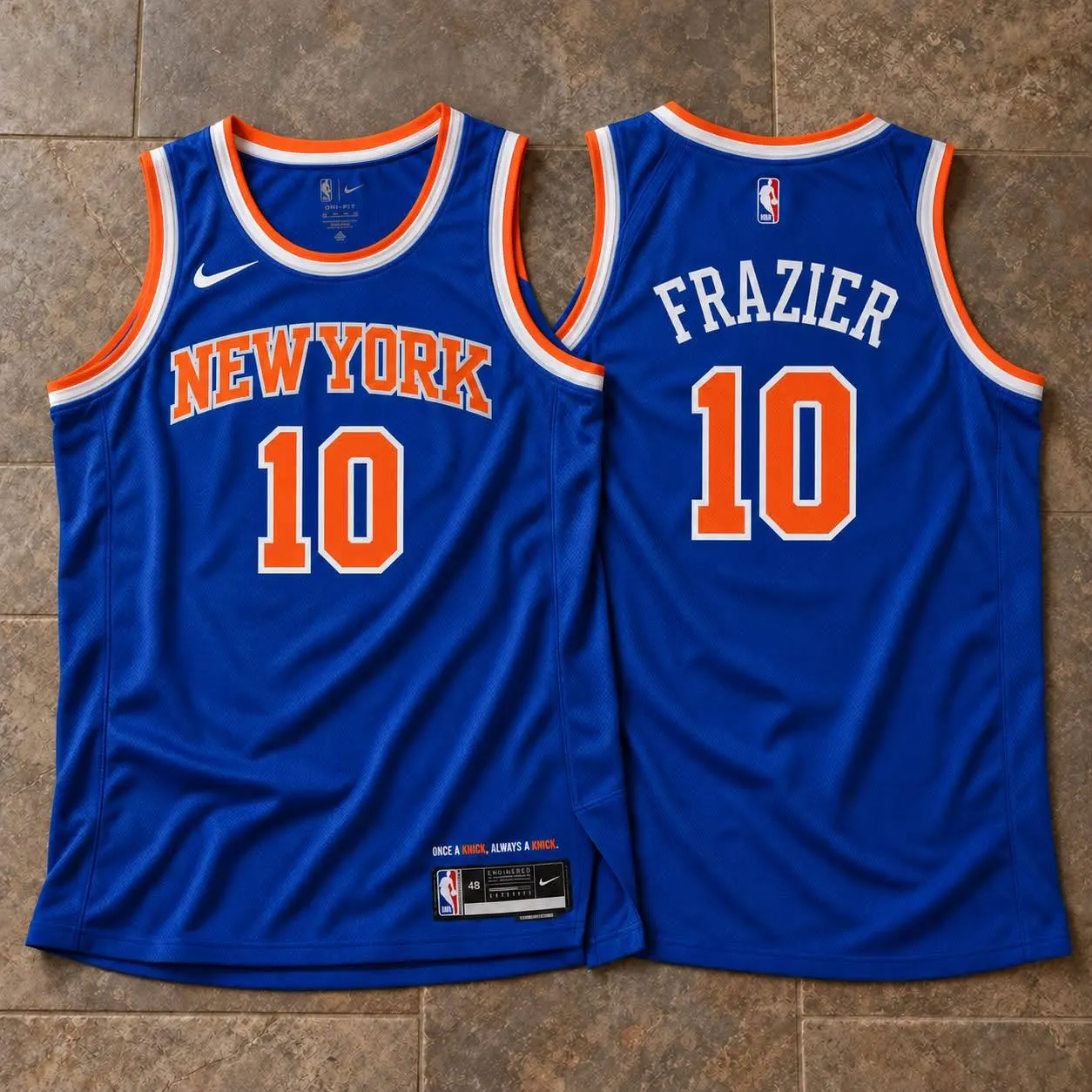 New York Knicks Walt Frazier Blue Jersey
