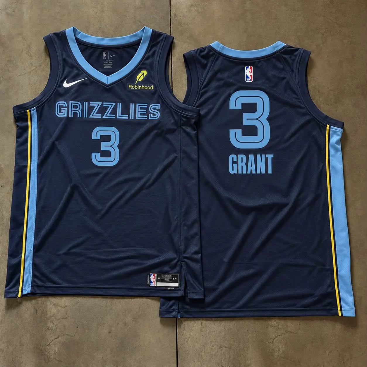 Memphis Grizzlies Jerami Grant Navy And Light Blue Jersey