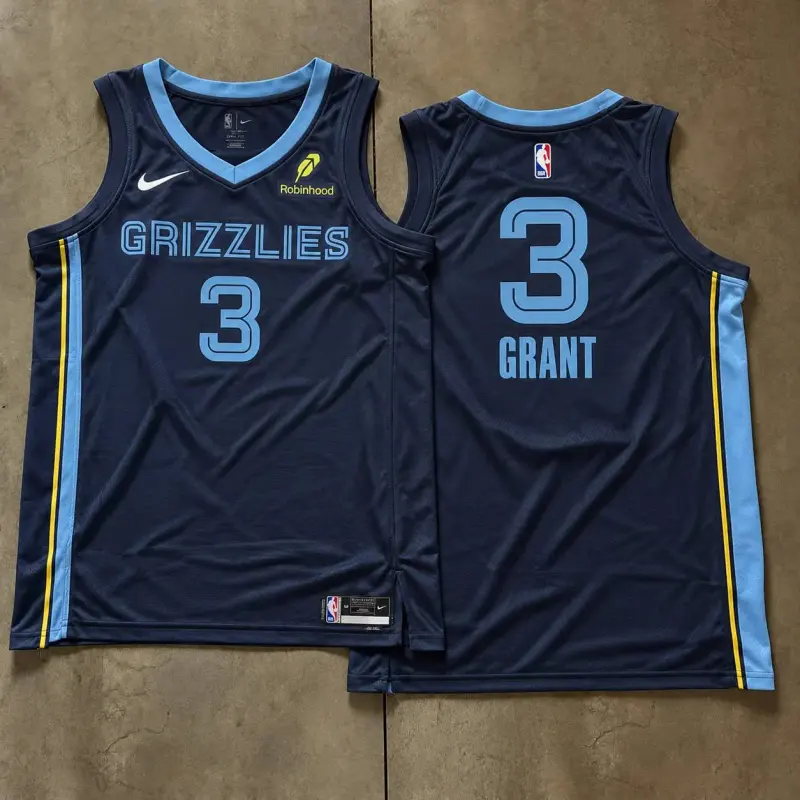 Memphis Grizzlies Jerami Grant Navy And Light Blue Jersey