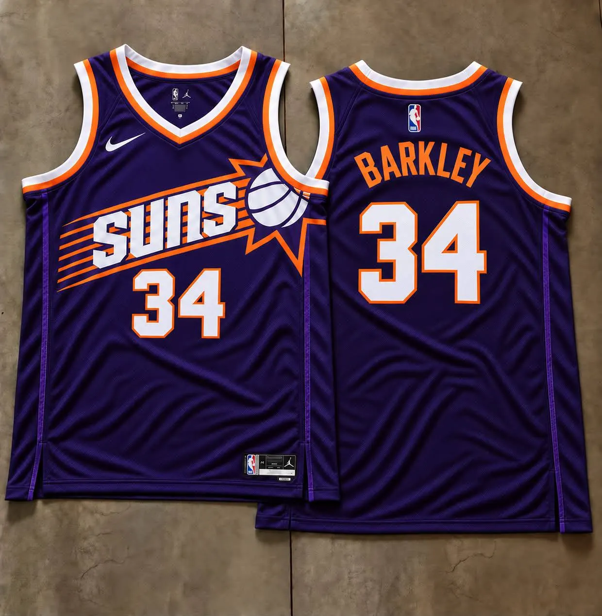 Phoenix Suns Charles Barkley Purple Sunburst Jersey