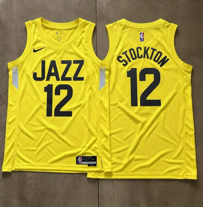 Utah Jazz John Stockton Yellow Jersey