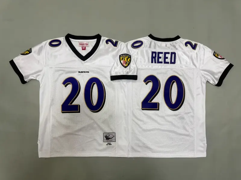 BALTIMORE RAVENS ED REED WHITE VINTAGE JERSEY