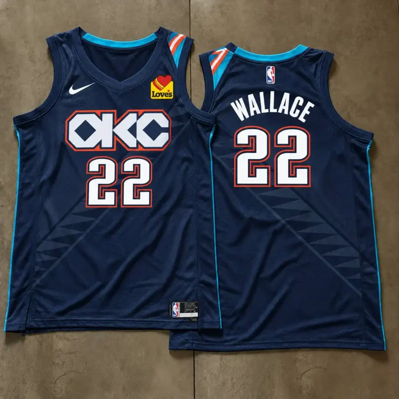 Oklahoma City Thunder Cason Wallace Navy Jersey