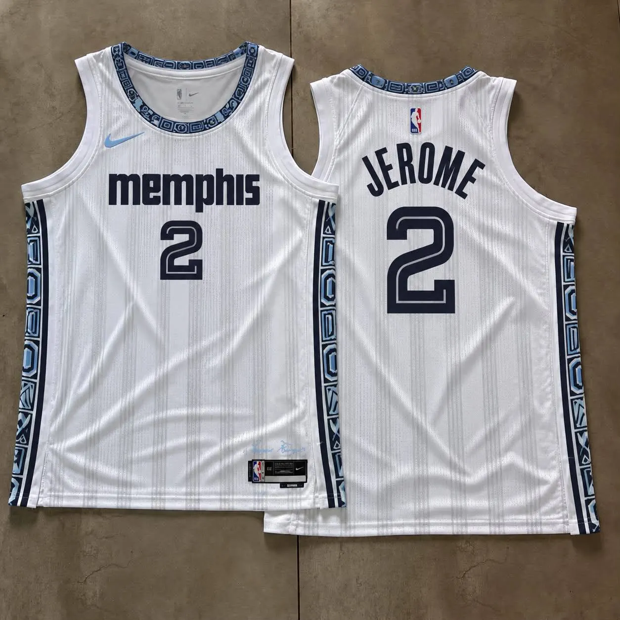 Memphis Grizzlies Ty Jerome White Pinstripe Jersey
