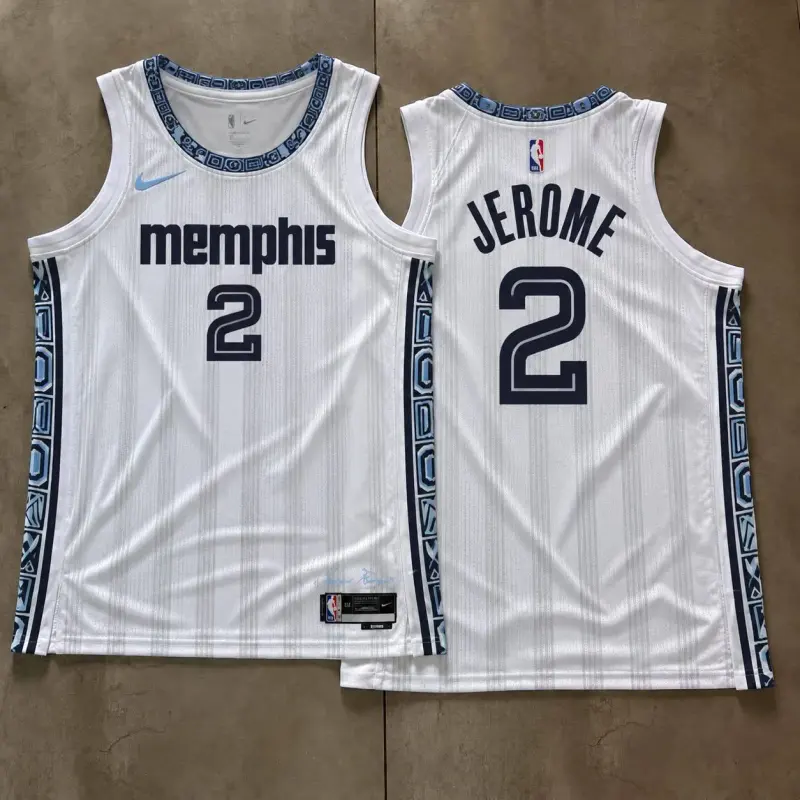 Memphis Grizzlies Ty Jerome White Pinstripe Jersey