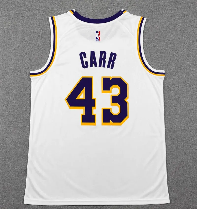 LOS ANGELES LAKERS CAMERON CARR WHITE JERSEY