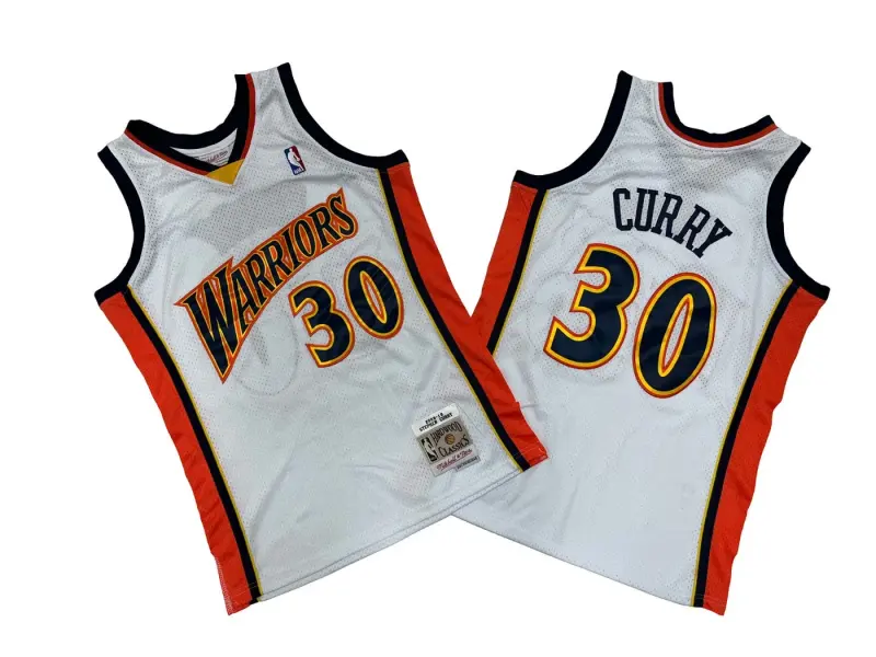 GOLDEN STATE WARRIORS STEPHEN CURRY WHITE VINTAGE JERSEY