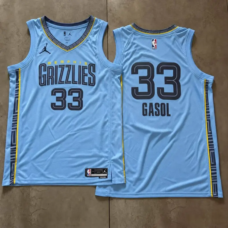 Memphis Grizzlies Marc Gasol Light Blue Jersey