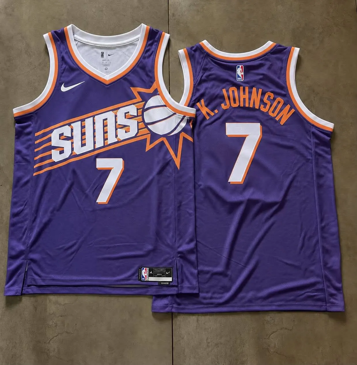 Phoenix Suns Kevin Johnson Purple Sunburst Jersey