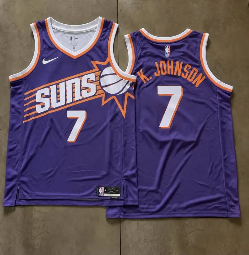 Phoenix Suns Kevin Johnson Purple Sunburst Jersey