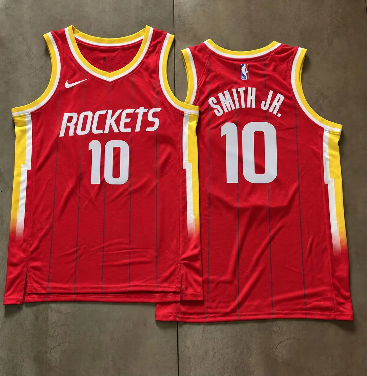 Houston Rockets Jabari Smith Jr. Red Pinstripe Jersey
