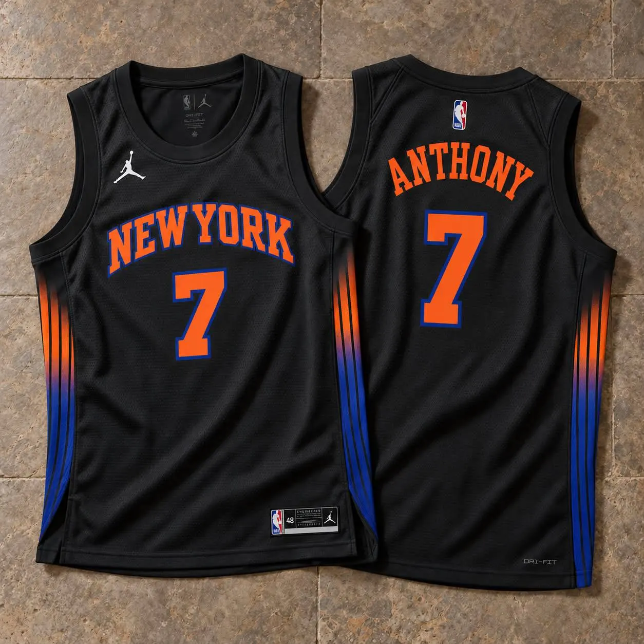 New York Knicks Carmelo Anthony Black Jersey