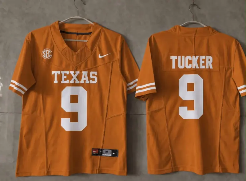 TEXAS LONGHORNS JUSTIN TUCKER ORANGE JERSEY