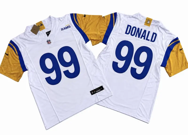 LOS ANGELES RAMS AARON DONALD WHITE JERSEY