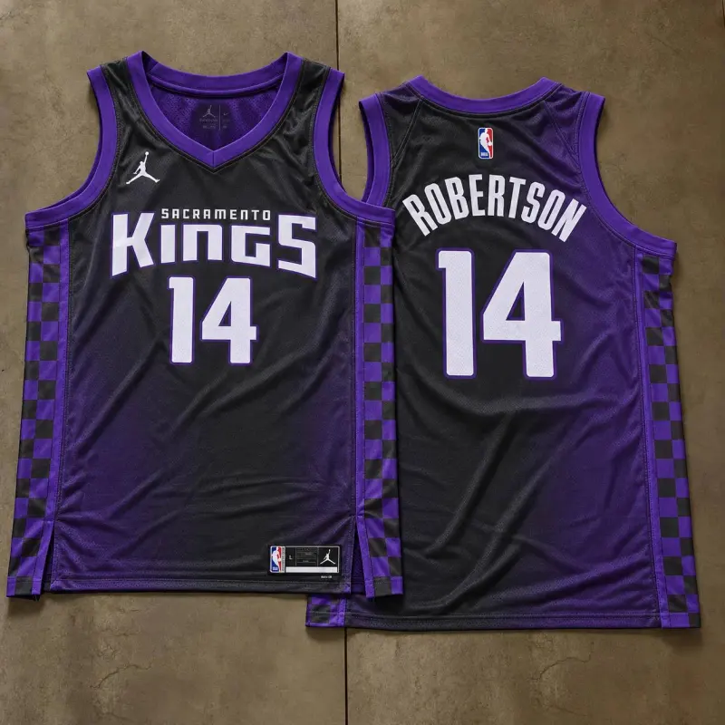 Sacramento Kings Oscar Robertson Black And Purple Jersey