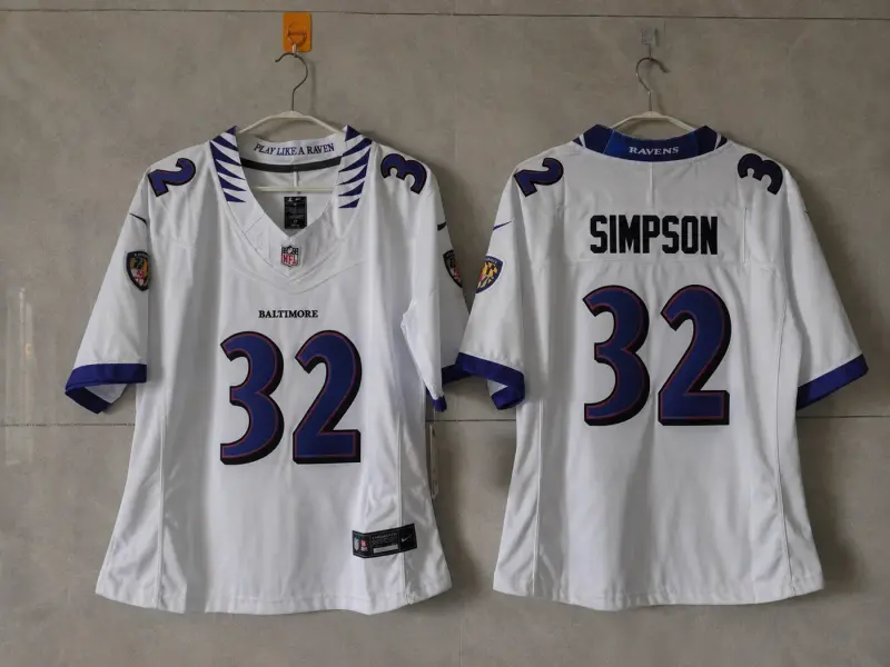 BALTIMORE RAVENS TRENTON SIMPSON WHITE JERSEY