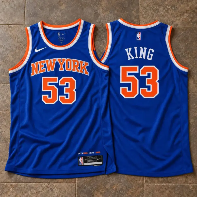 New York Knicks Bernard King Blue Jersey