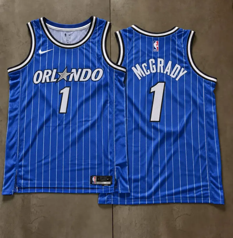Orlando Magic Tracy McGrady Blue Pinstripe Jersey