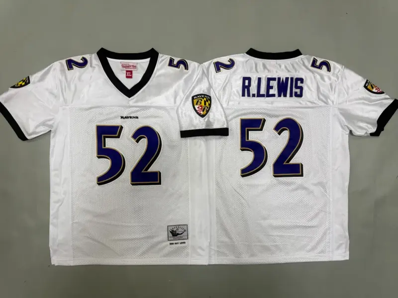 BALTIMORE RAVENS RAY LEWIS WHITE VINTAGE JERSEY